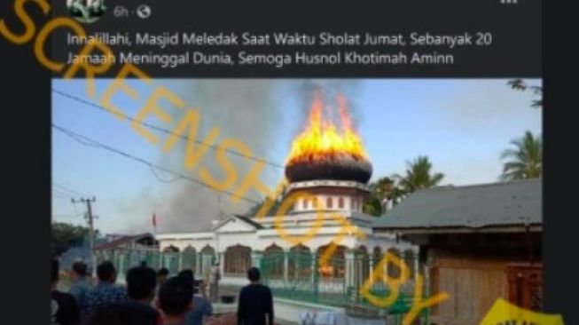 Masjid terbakar [Facebook]