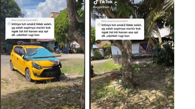 Viral Toyota Agya Kena Apes, Tersulut Api Saat Parkir di Dekat Tempat Bakar Sampah, Duh!