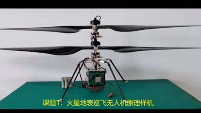 Prototipe helikopter milik China untuk penelitian di Mars [CNNSC via Gizmodo].