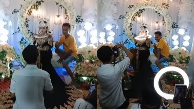 Viral Pemotretan Pengantin Bikin Melongo, Kalungi Ring Light sampai Disembur Vape