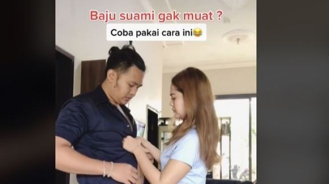 Viral Tips Ketika Baju Suami Kekecilan (tiktok.com/@mipa.zhuzhuzhu)