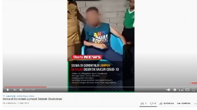 Fakta soal kabar siswa lumpuh setelah vaksin. (Youtube)