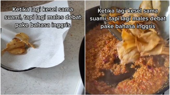 Malas Debat Sama Suami Bule, Wanita Masak Makanan ini (TikTok)