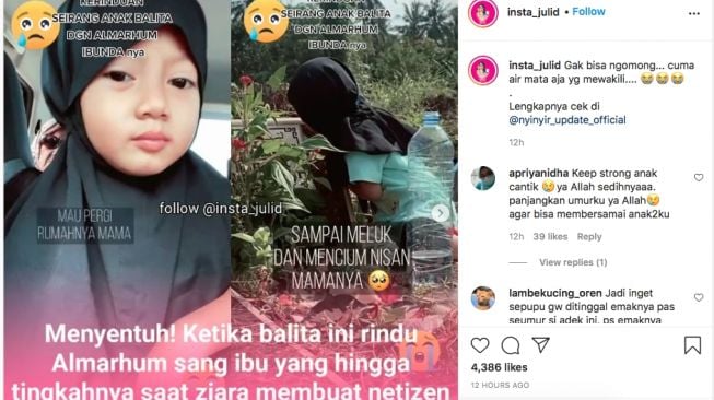 Mengharukan! Aksi Anak Perempuan Ini Saat Mengunjungi Makam Ibunya Bikin Warganet Mewek