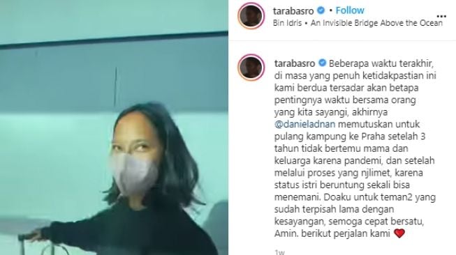 Momen Tara Basro dan Suami Pulang Kampung ke Praha. [Instagram/danieladnan/tarabasro]