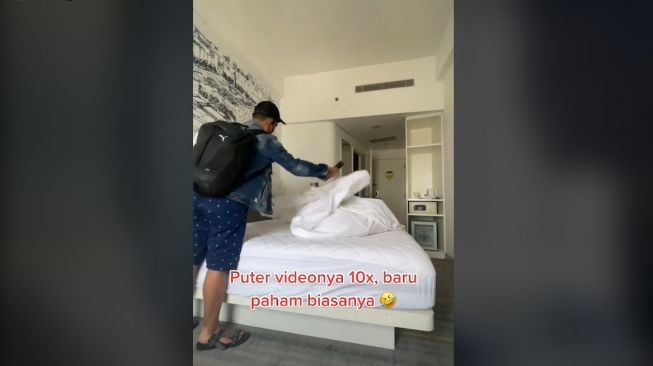 Pria Buat Kamar Hotel Berantakan Sebelum Check Out, Publik Tebak-tebakan Cari Alasannya (TikTok)