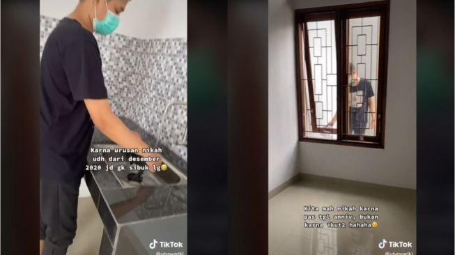 Viral Momen Pasangan Malah Beres-beres Rumah sebelum Menikah (tiktok.com/@utynyariki)