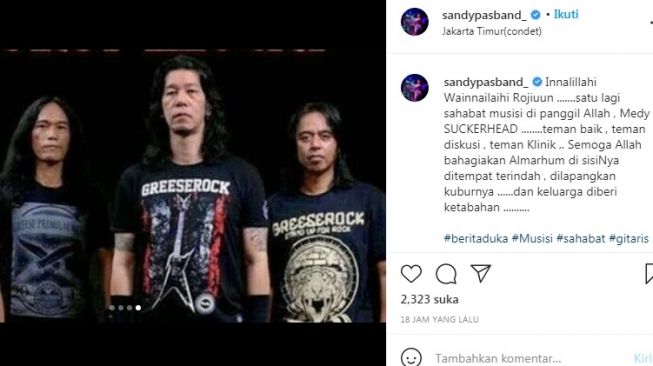 Unggahan Sandy Pas Band [Instagram/@sandypasband_]