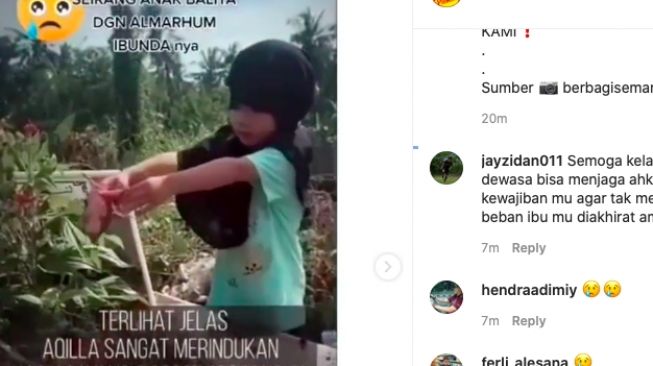 Bocah perempuan yang kangen mamaknya [instagram]