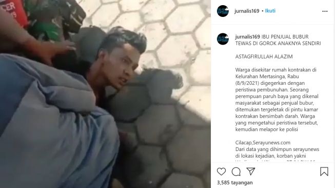 Ibu Penjual Bubur Tewas Dibunuh Anak Kandungnya (Instagram)