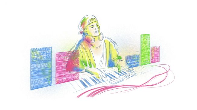 Google Doodle membuat video animasi berdurasi satu menit untuk mengenang DJ Avicii. [Google Doodle]