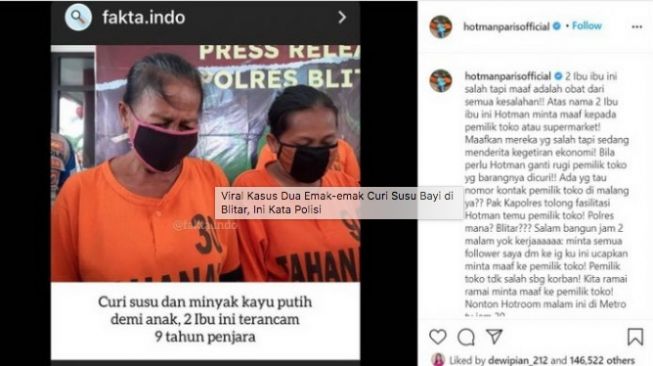 Viral emak-emak mencuri susu bayi. [Instagram]