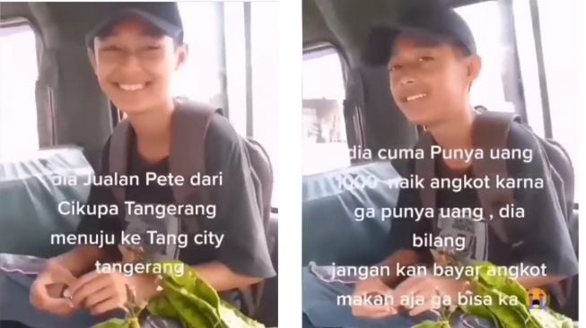 Sosok bocah kelas 6 SD naik angkot membawa rentengan petai jadi sorotan publik (Instagram)