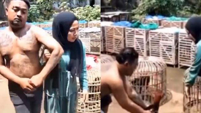 Momen Pria Bertato Pasrah Dijemput Pulang Istri, Auto Meleyot Kena Omelan