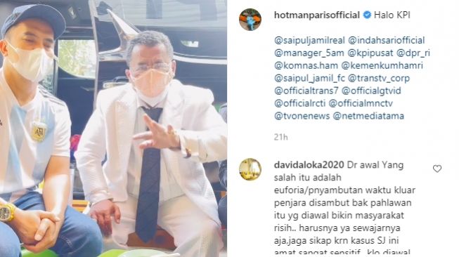 Warganet Fansnya Hotman Paris Sarankan Saipul Jamil Jualan Sayur Saja