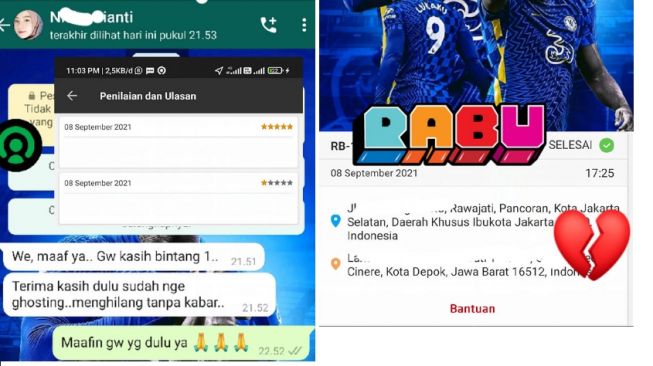 Ketemu mantan saat jadi penumpang, ojol ini harus rela diberi rate bintang 1 (Facebook)