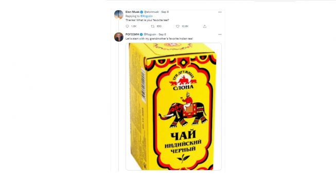 Elon Musk diajak minum teh bersama pejabat Roscosmos. [Twitter]
