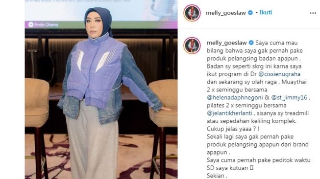 Sukses Diet, Melly Goeslaw Bantah Minum Obat Pelangsing - Suara.com