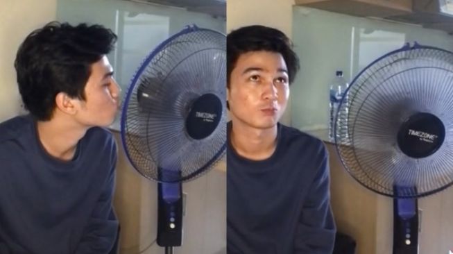 Viral Video Cowok Cium Kipas Angin Bak Kekasih, Publik: Pacarnya Bikin Adem