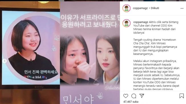 Kim Minseo dikirimi IU truk kopi (instagram.com)