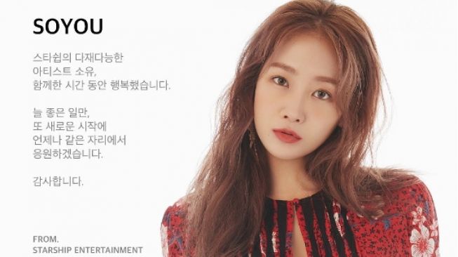 11 Tahun Bersama, Eks SISTAR Soyou Putus Kontrak Starship Entertainment