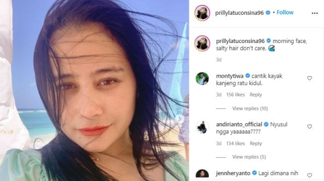 Potret Prilly Latuconsina liburan ke Bali. [Instagram/prillylatuconsina96/jejesoekarno]