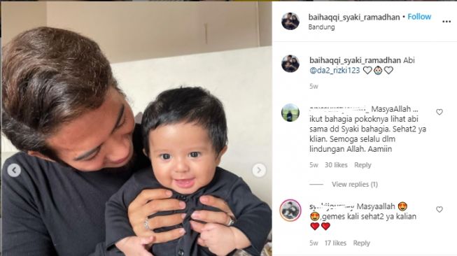 Potret gemas Baby Syaki. [Instagram]