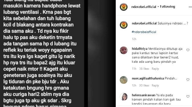 Curhat wanita punya tetangga cabul (instagram)