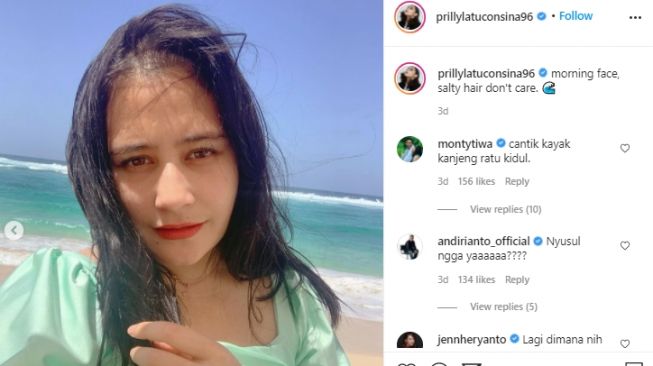 Potret Prilly Latuconsina liburan ke Bali. [Instagram/prillylatuconsina96/jejesoekarno]