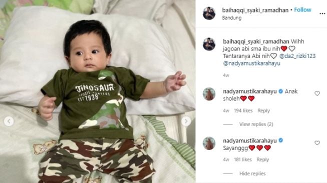 Potret gemas Baby Syaki. [Instagram]