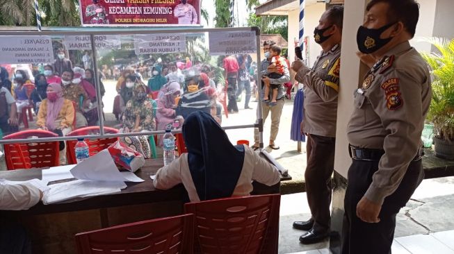 Animo Masyarakat Sangat Tinggi Ikuti Vaksinasi Presisi Polsek Kemuning