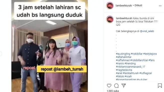 Cherly Juno joget TikTok pasca lahiran (instagram.com)