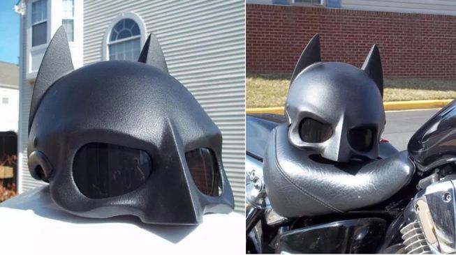 Helm dengan desain topeng Batman (beautifullife)