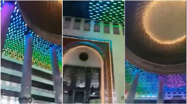 Viral Lampu Masjid Istiqlal Warna-warni Bagaikan Disko (Twitter)