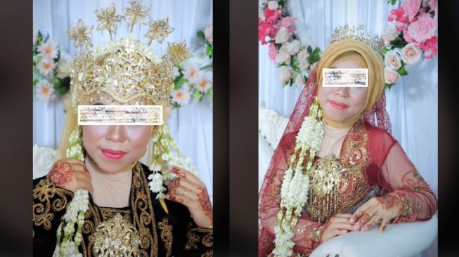 Viral Pernikahan Wanita Pakai MUA Bujukan Ortu dan Bu RT (TikTok)