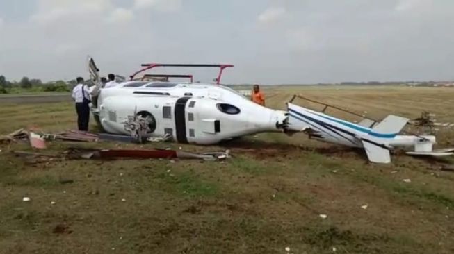 Helikopter Kemenhub Jatuh saat Latihan di Tangerang, Begini Kondisi Pilot hingga Teknisi