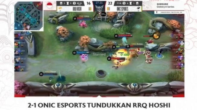 RRQ Vs Onic minggu kelima. [Instagram/@mpl.id.official]