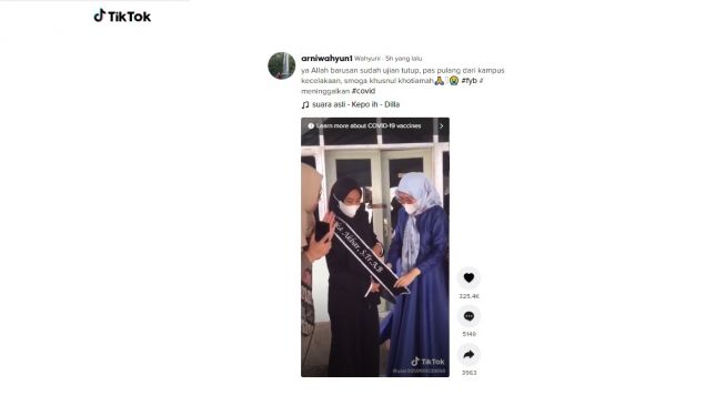 Nahas, usai sidang skripsi perempuan ini meninggal. [TikTok]