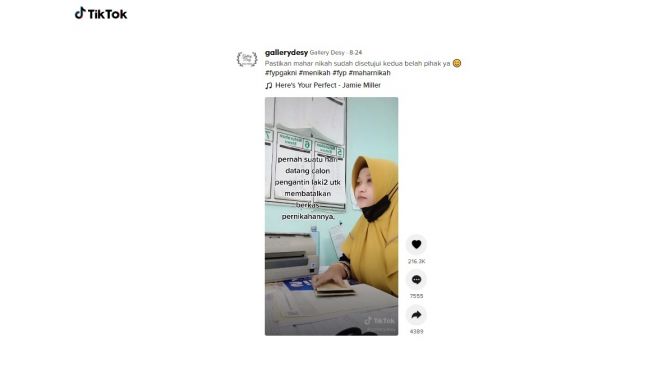 Batal nikah karena mahar. [TikTok]