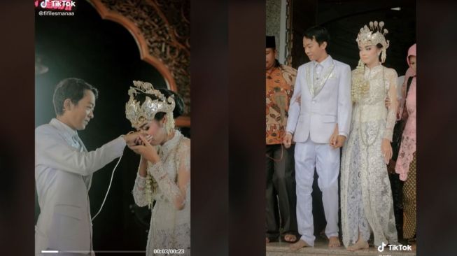 Pengantin Pria Sakit di Hari Pernikahan, Akad Bawa Infus (tiktok.com/@fifilesmanaa)