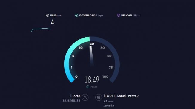 Tes kecepatan internet
