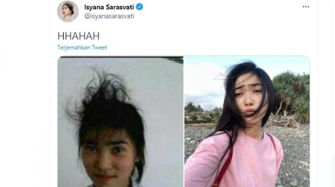 Penampilan Isyana Sarasvati saat SMA [Twitter/@isyanasarasvati]