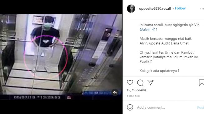 Akun anonim bagikan foto sosok yang diduga Alvin Faiz [Instagram/@opposite6890.recall]