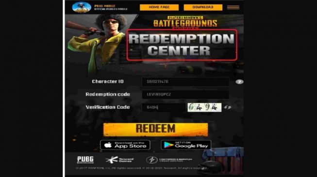 Kode Redeem PUBG. {Uppolice]