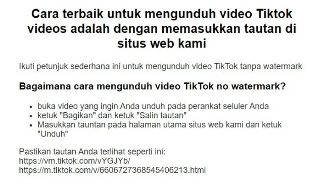 Cara download video TikTok tanpa watermark dengan sssTikTok. sssTikTok adalah salah satu cara download video TikTok tanpa watermark.