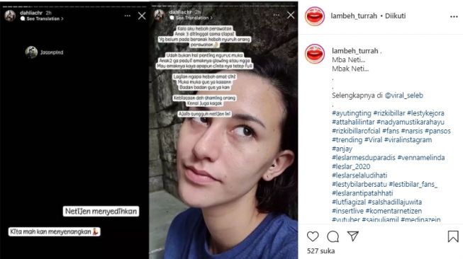 Dahlia Poland kena cibir netizen (instagram.com)