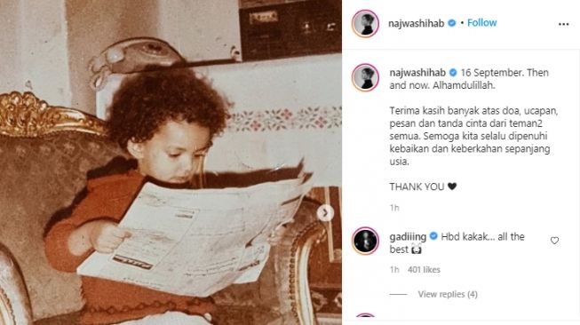 Potret kecil Najwa Shihab (instagram.com)