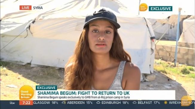 Mantan Pengantin ISIS Shamima Begum Tampil Tak Berhijab (youtube.com/Good Morning Britain)