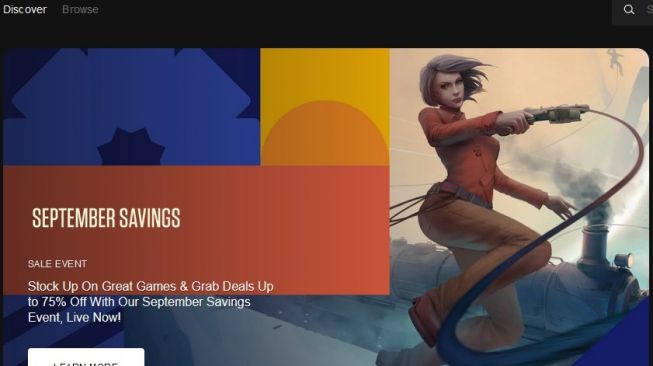 Silakan masuk ke situs Epic Games untuk klaim rewards [screenshot epicgames.com].