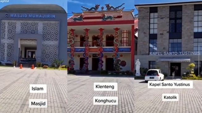 Viral Video Rumah Ibadah 6 Agama Berjejer Megah, Publik: Indahnya Indonesia